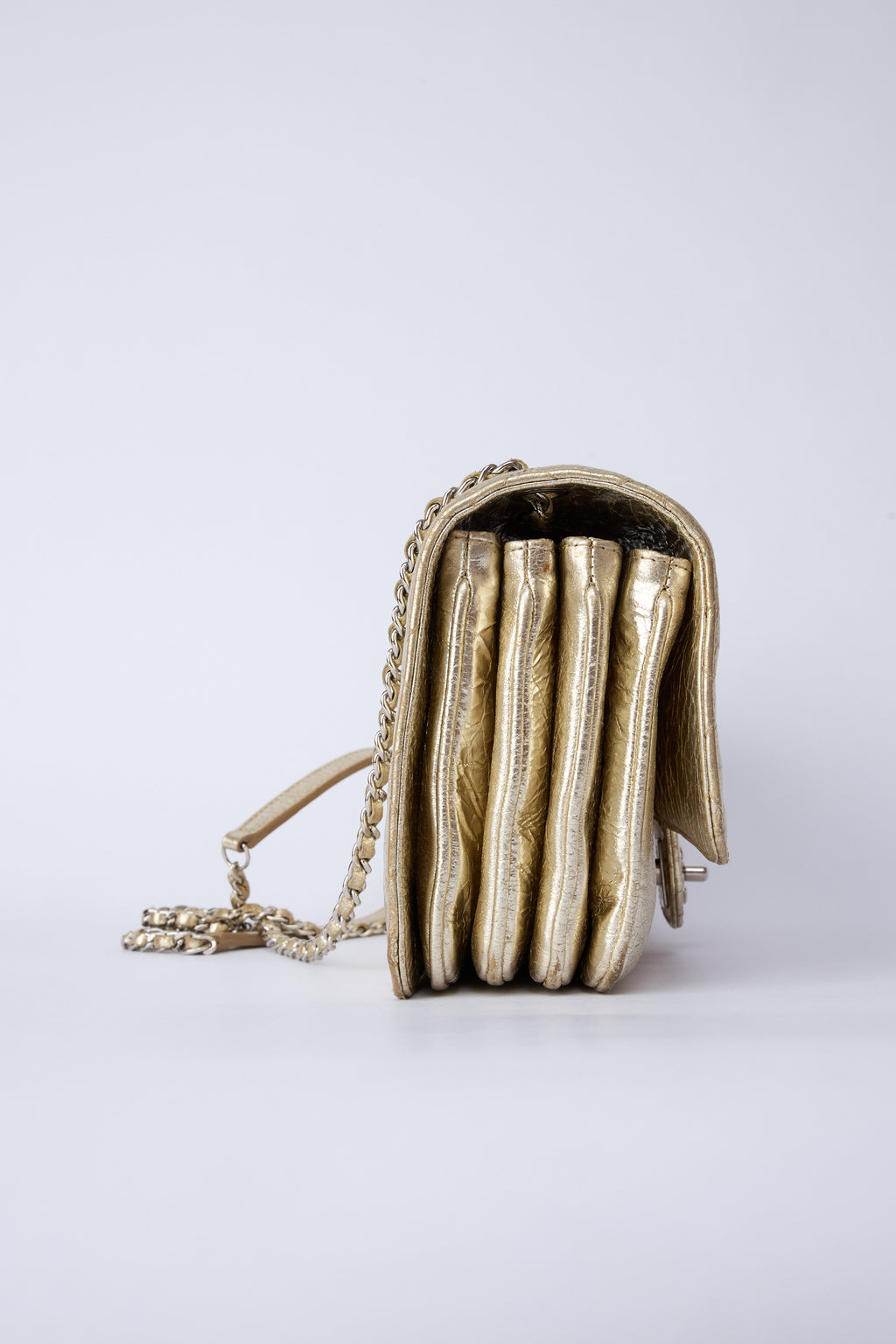 CHANEL METALLIC ACCORDIAN FLAP