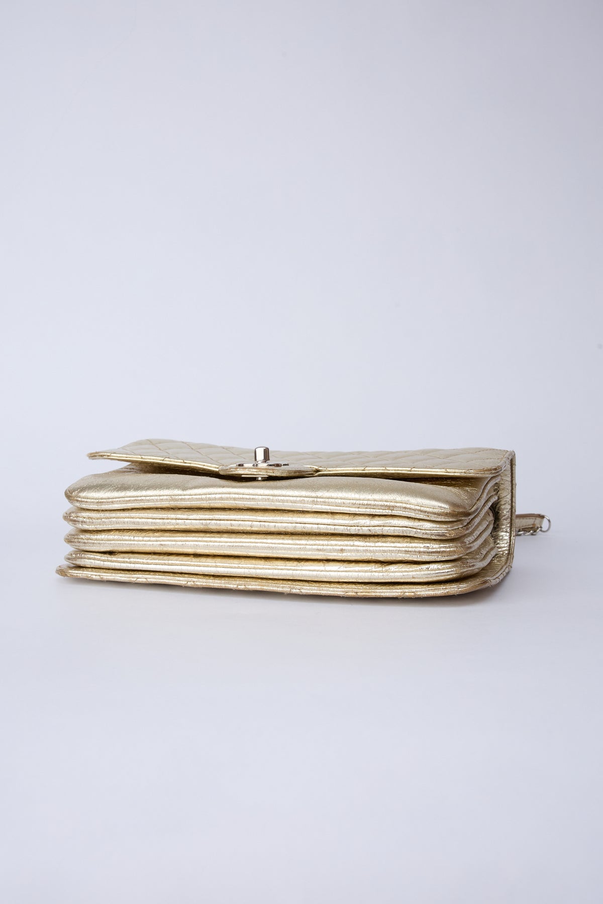 CHANEL METALLIC ACCORDIAN FLAP