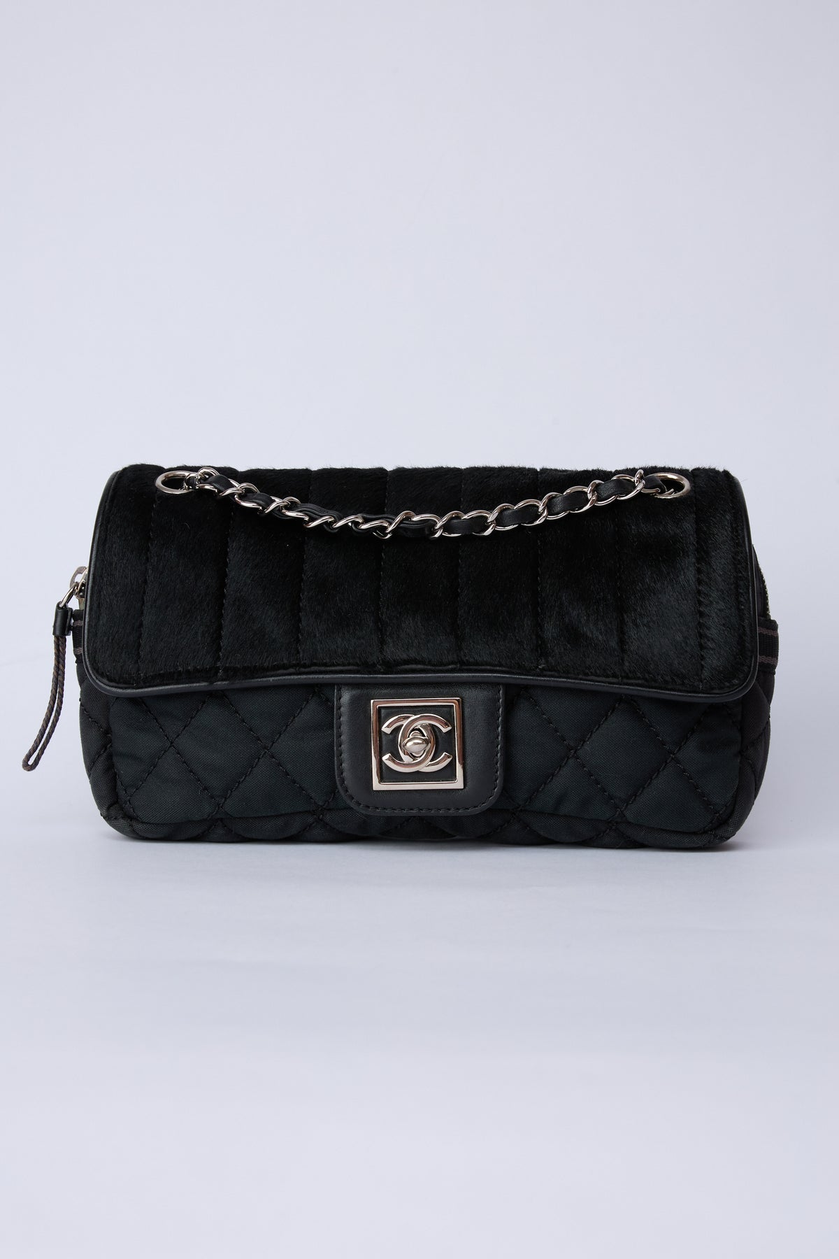 CHANEL NYLON & PONY HAIR SPORT FLAP