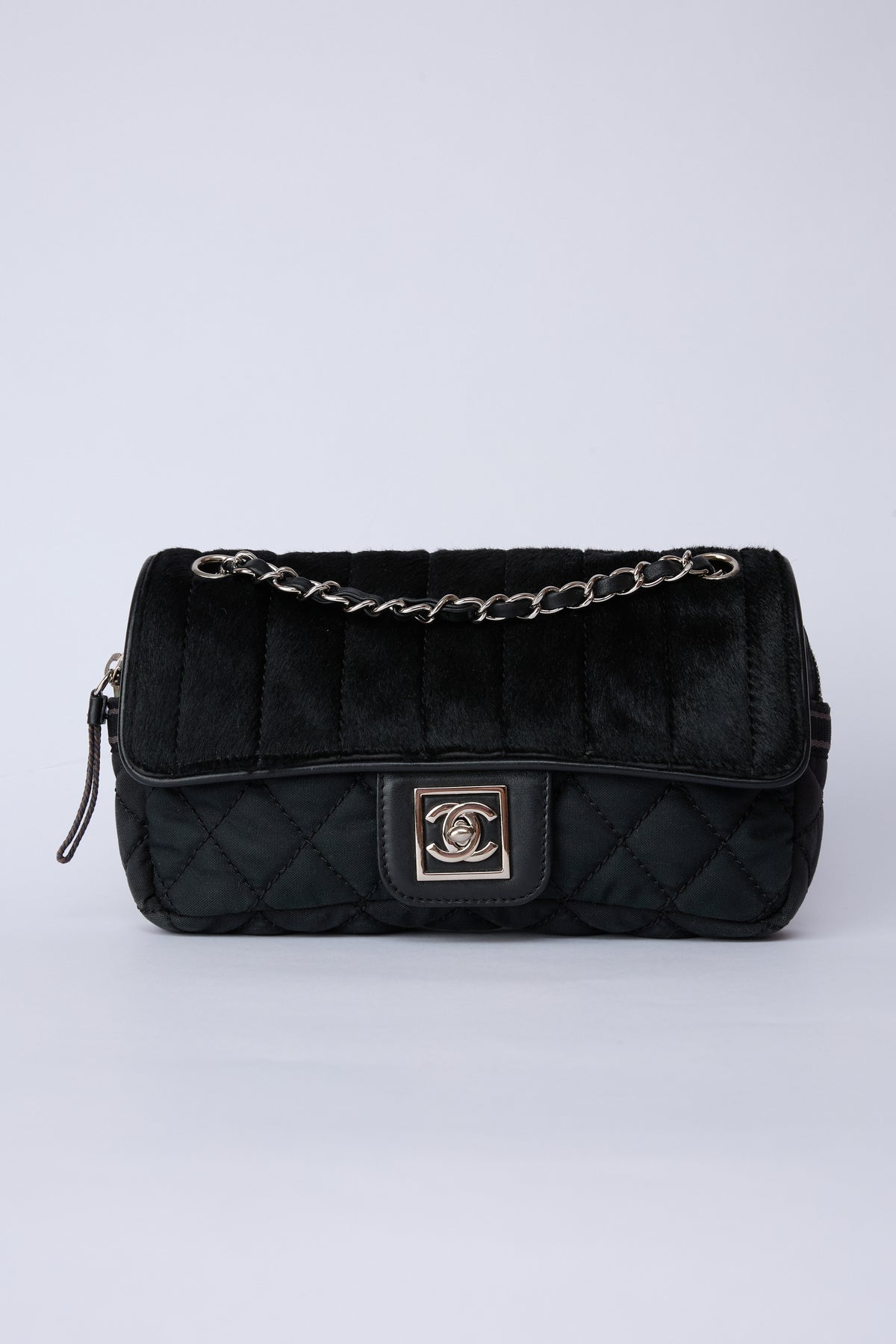 CHANEL NYLON & PONY HAIR SPORT FLAP
