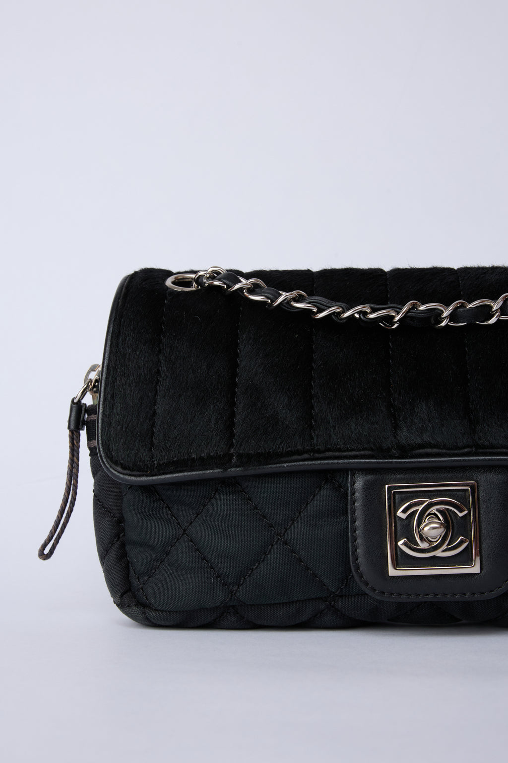CHANEL NYLON & PONY HAIR SPORT FLAP
