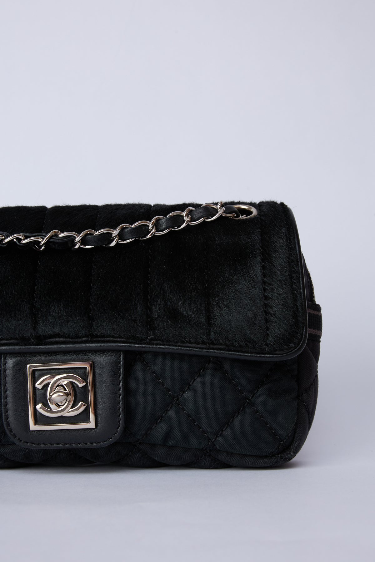 CHANEL NYLON & PONY HAIR SPORT FLAP