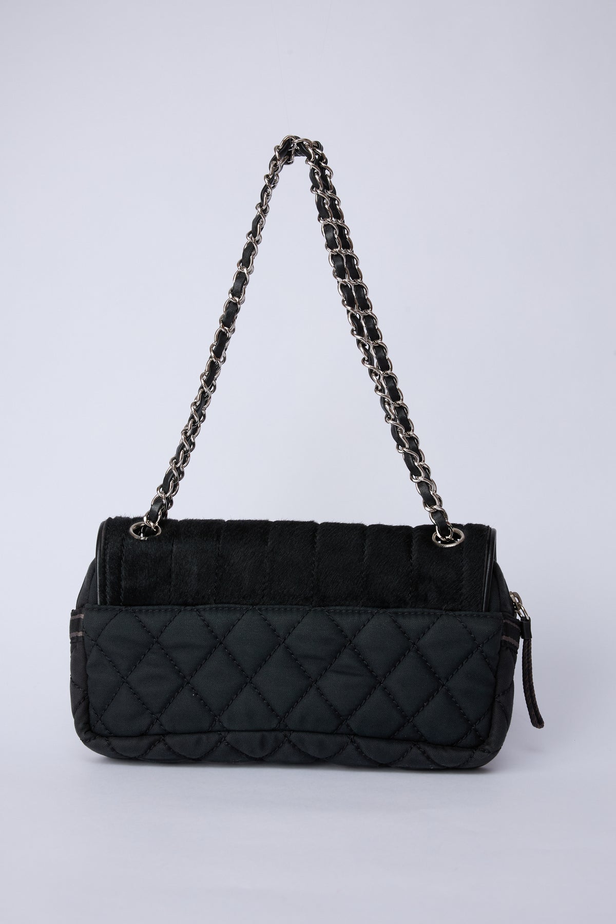 CHANEL NYLON & PONY HAIR SPORT FLAP