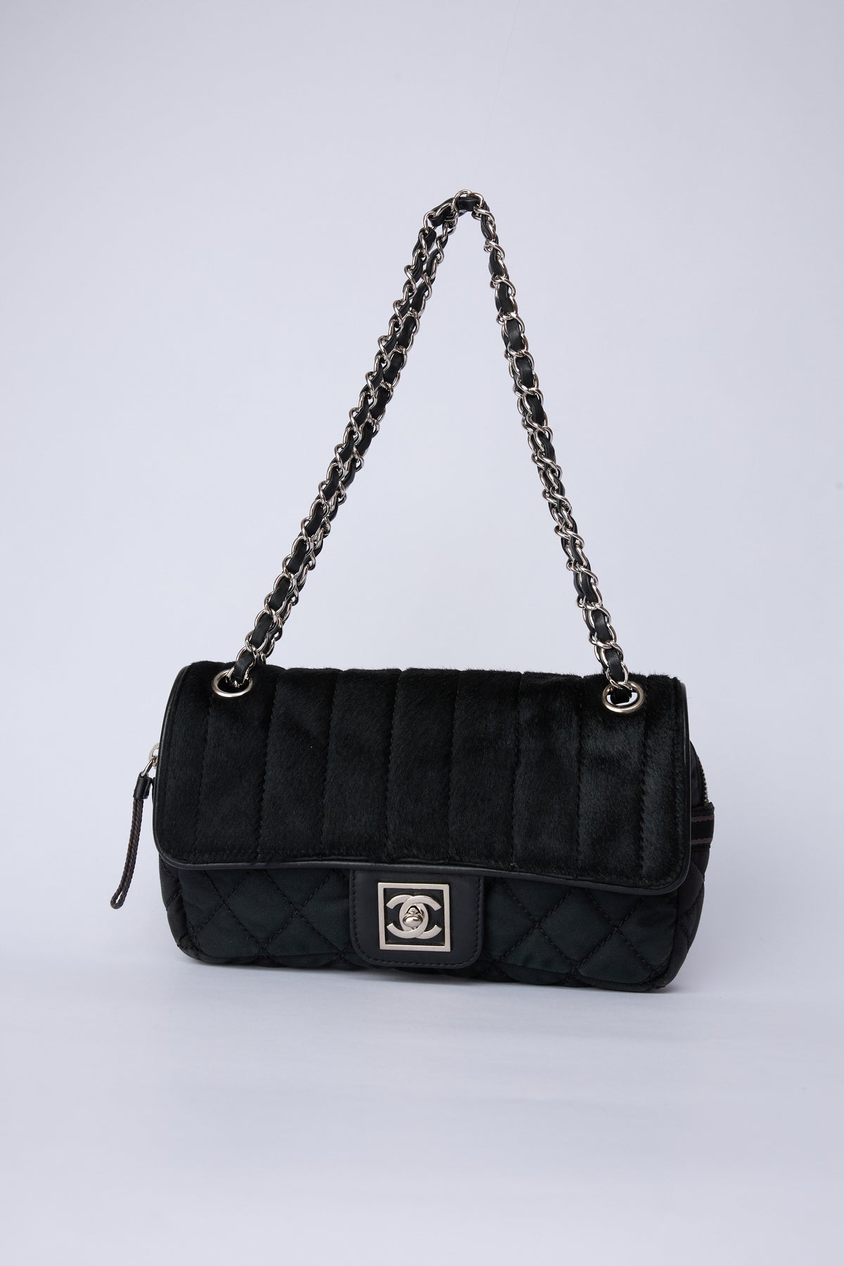 CHANEL NYLON & PONY HAIR SPORT FLAP