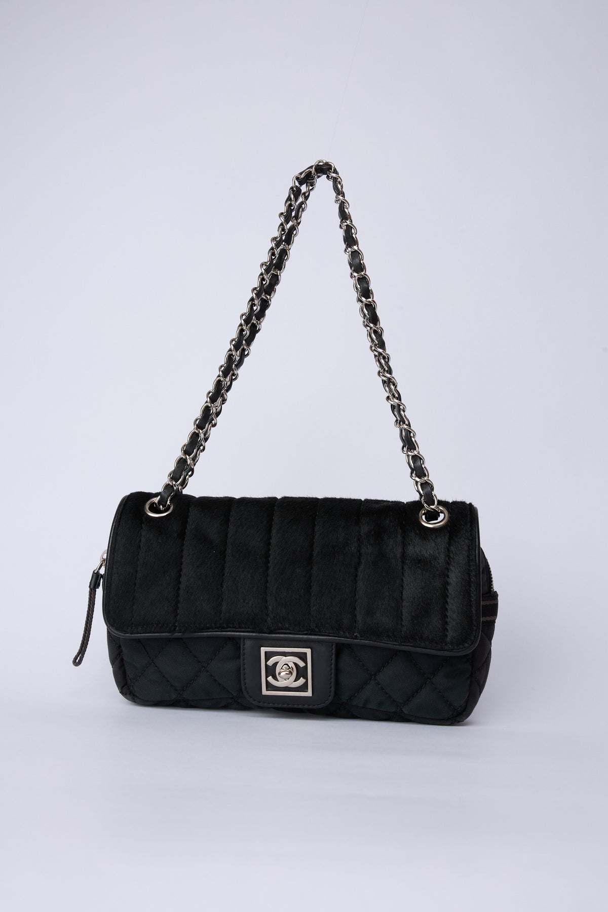 CHANEL NYLON & PONY HAIR SPORT FLAP