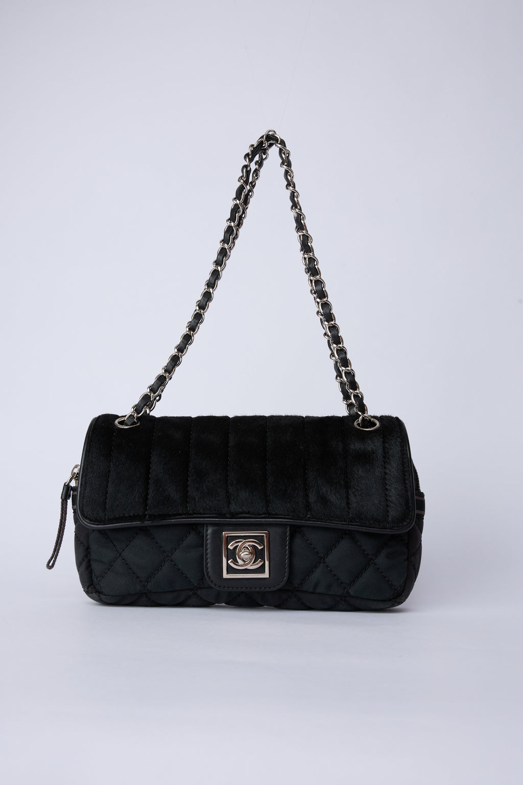 CHANEL NYLON & PONY HAIR SPORT FLAP