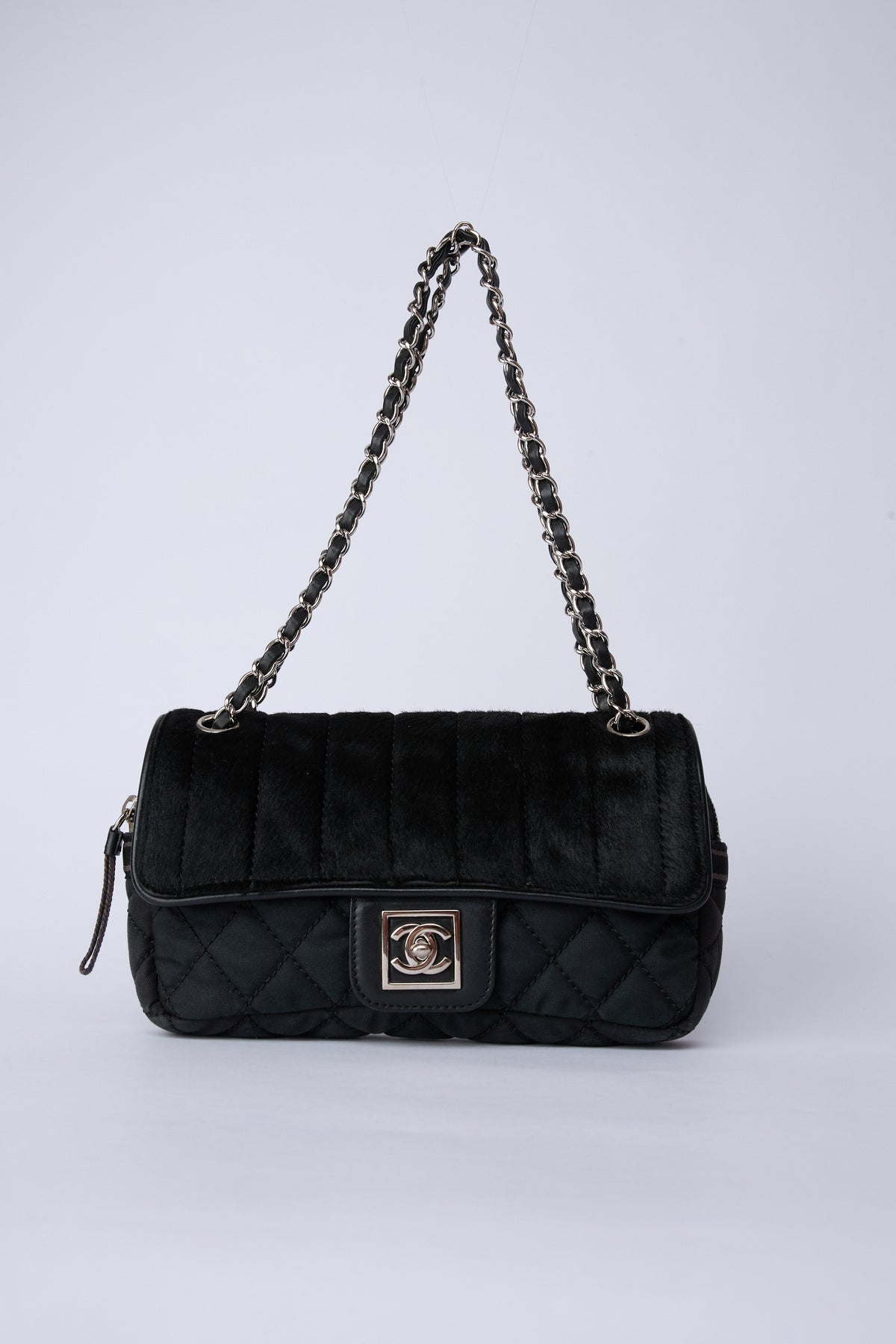CHANEL NYLON & PONY HAIR SPORT FLAP