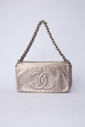 CHANEL SILVER METALLIC POCHETTE