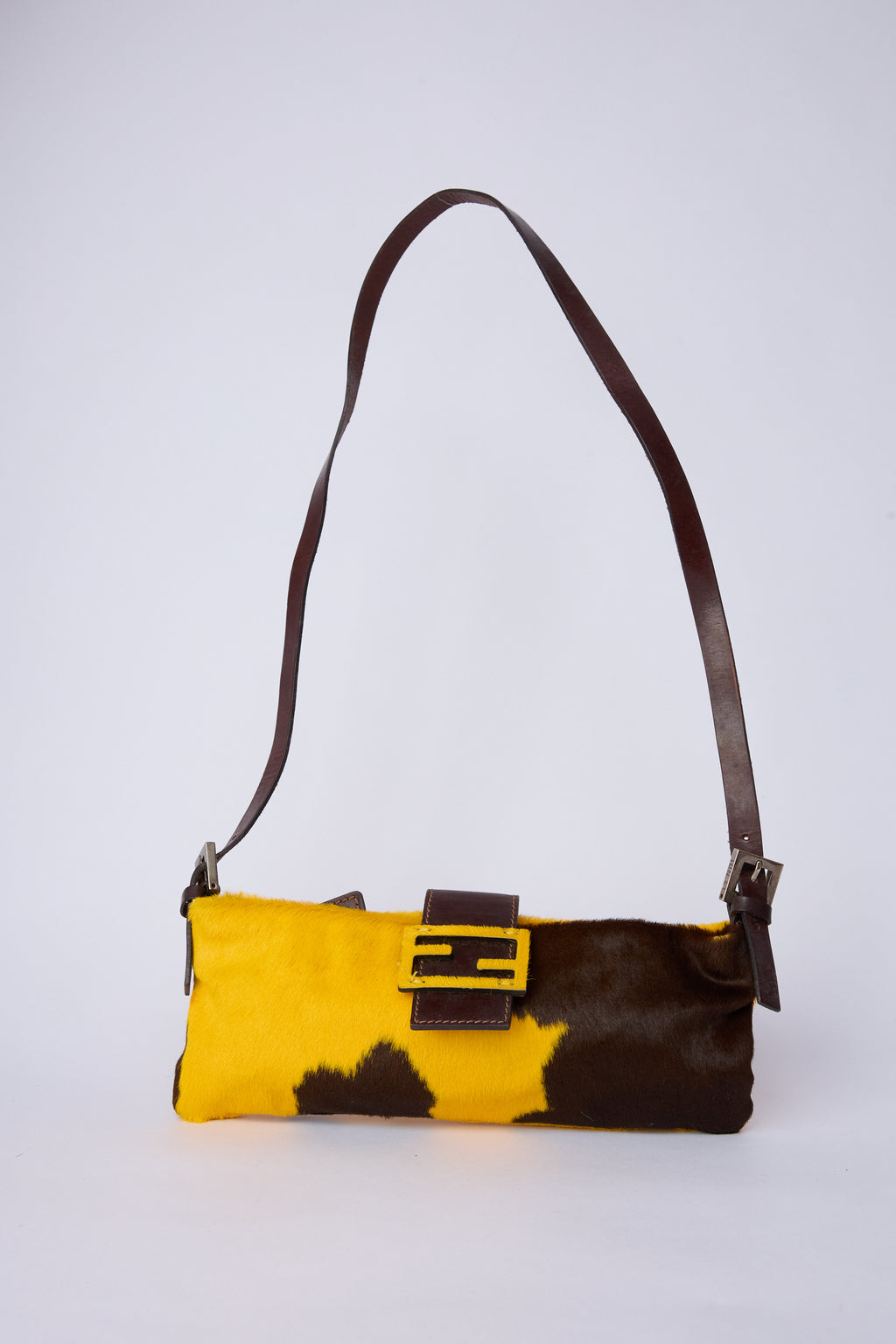 FENDI COW-PRINT PONY HAIR SLING BAG