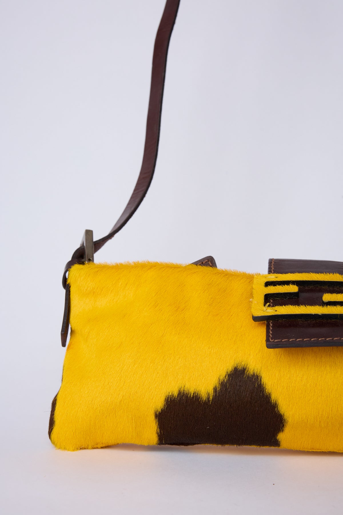 FENDI COW-PRINT PONY HAIR SLING BAG