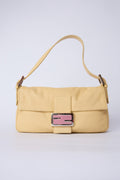 FENDI CREAM LEATHER BAGUETTE