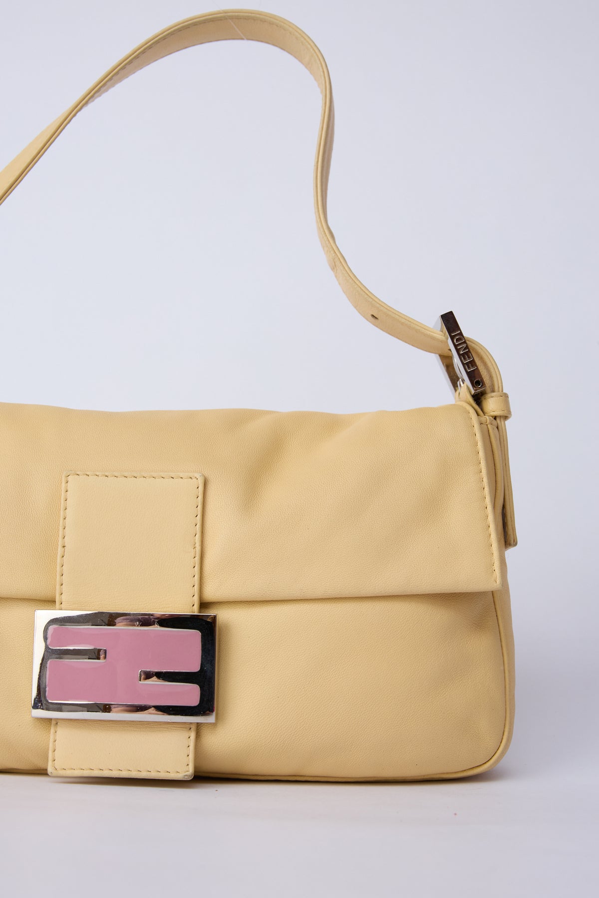 FENDI CREAM LEATHER BAGUETTE