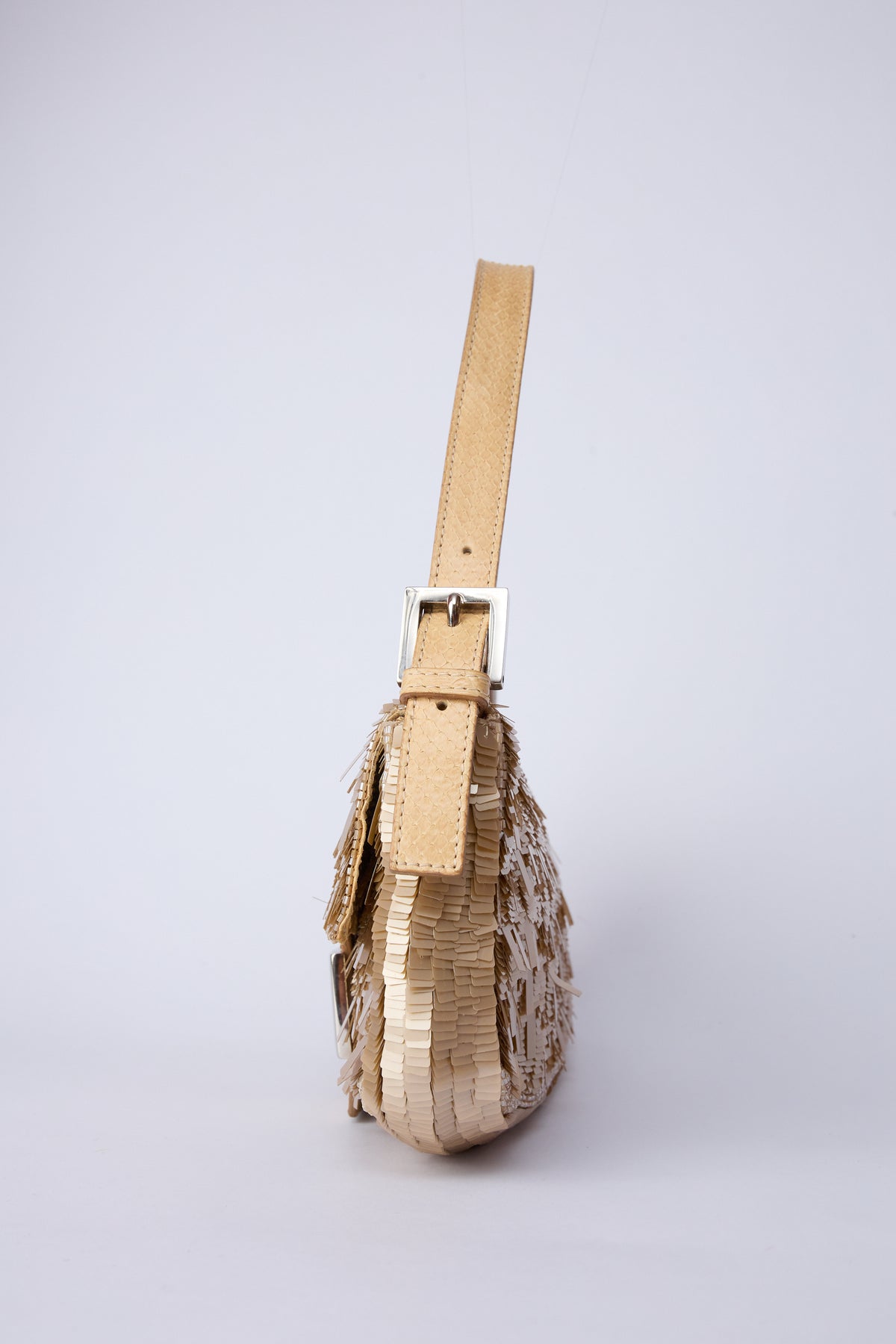 FENDI CHAMPAGNE SEQUIN BAGUETTE