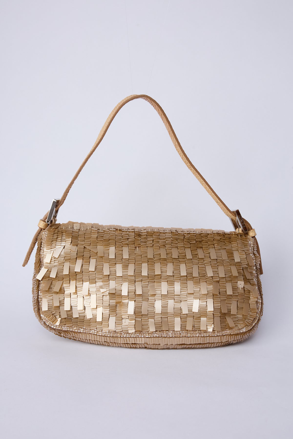 FENDI CHAMPAGNE SEQUIN BAGUETTE