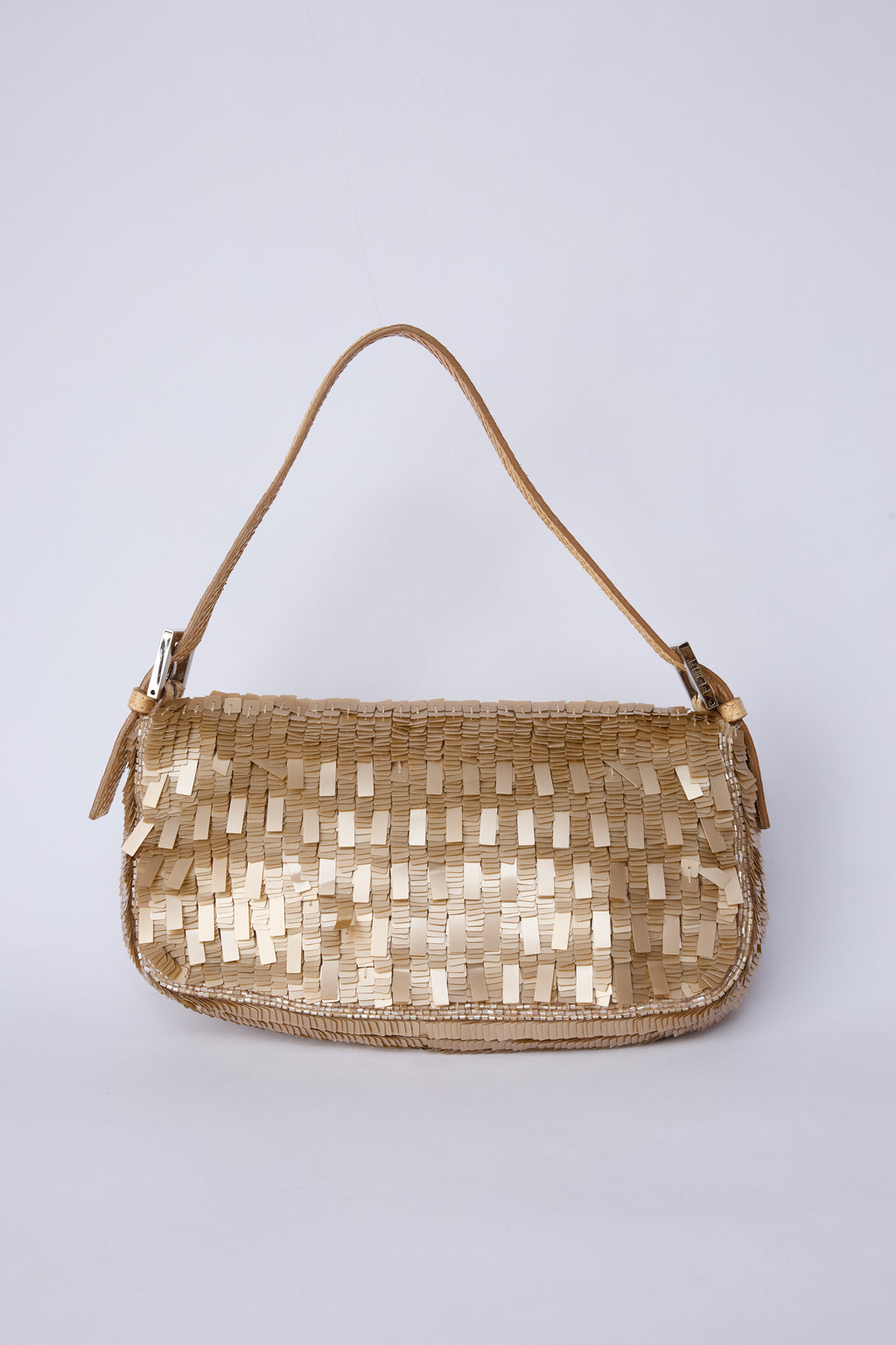 FENDI CHAMPAGNE SEQUIN BAGUETTE