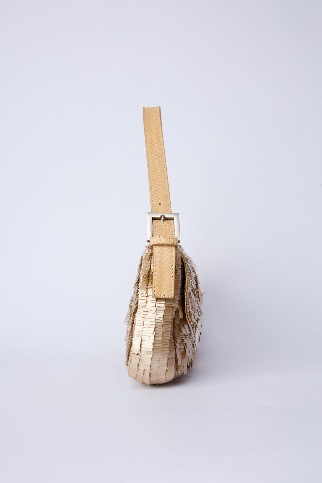 FENDI CHAMPAGNE SEQUIN BAGUETTE