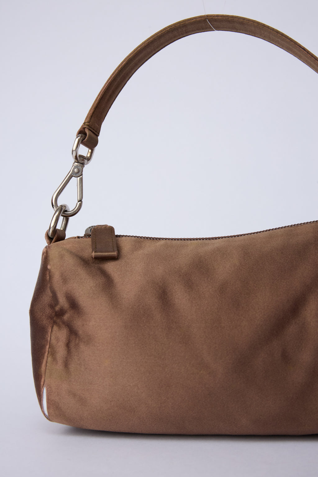 PRADA BROWN SATIN MINI POCHETTE
