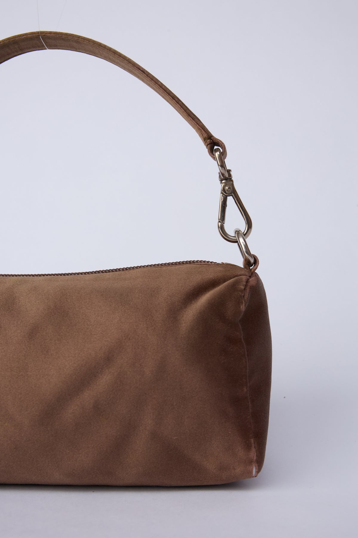 PRADA BROWN SATIN MINI POCHETTE
