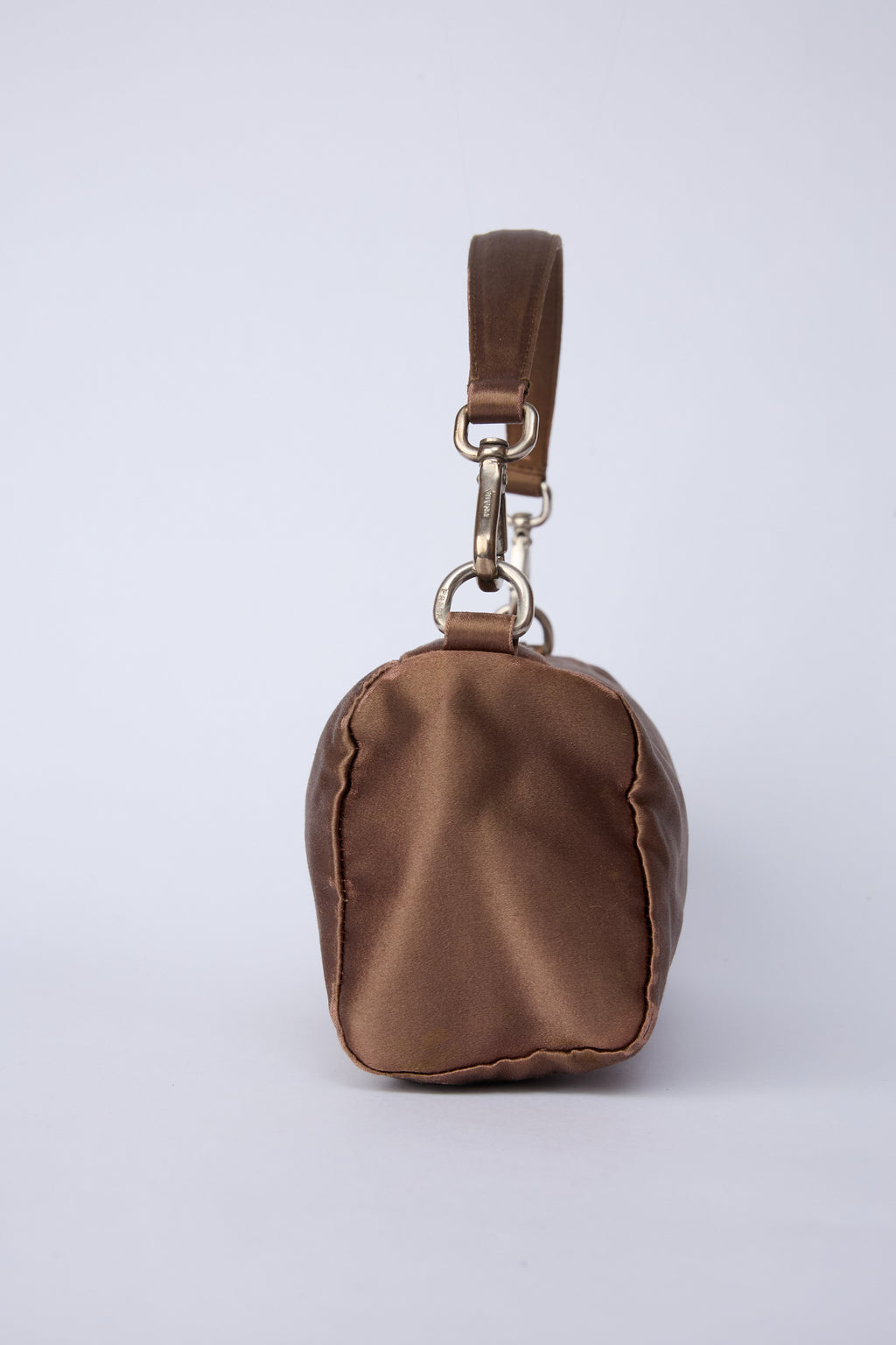 PRADA BROWN SATIN MINI POCHETTE