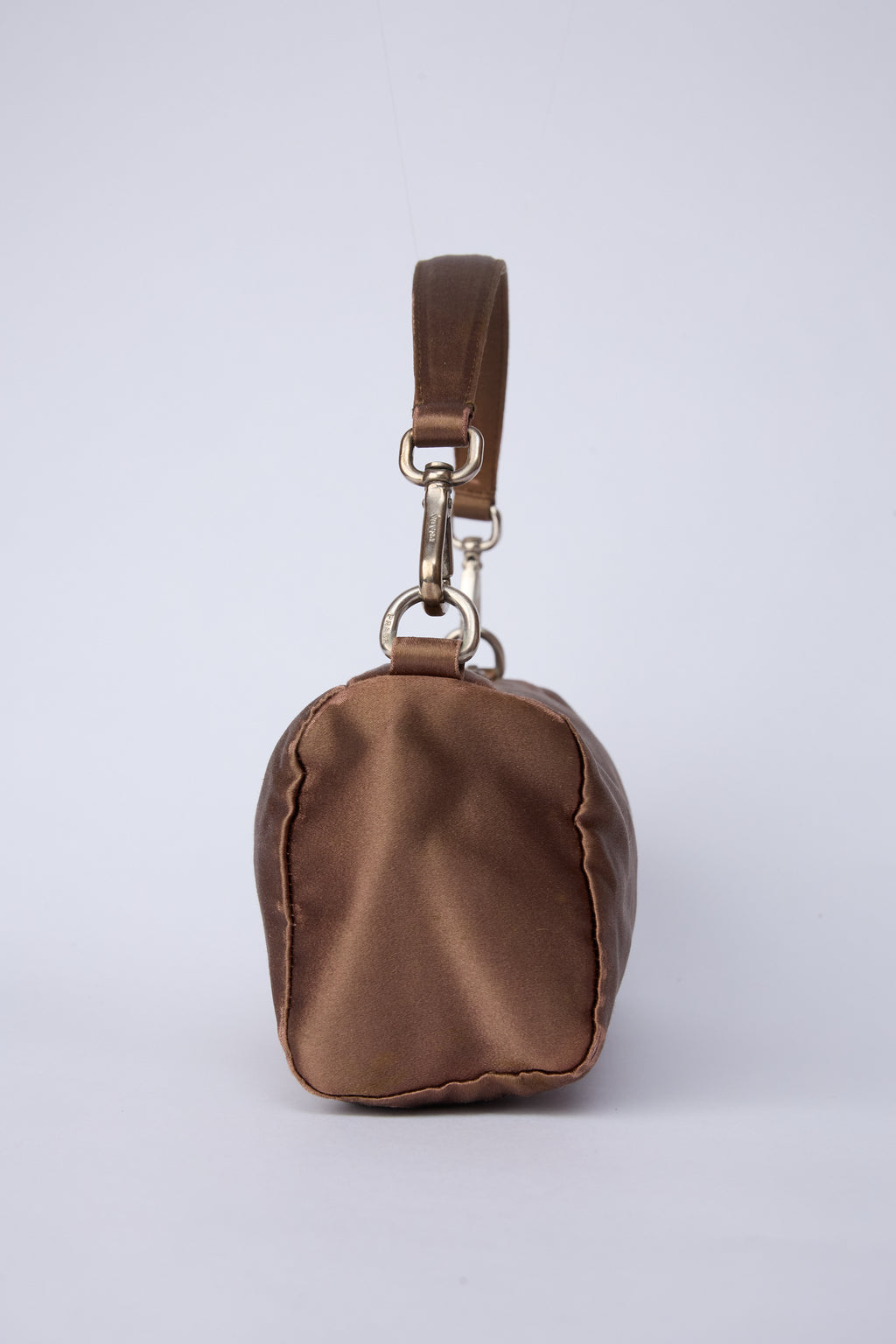 PRADA BROWN SATIN MINI POCHETTE