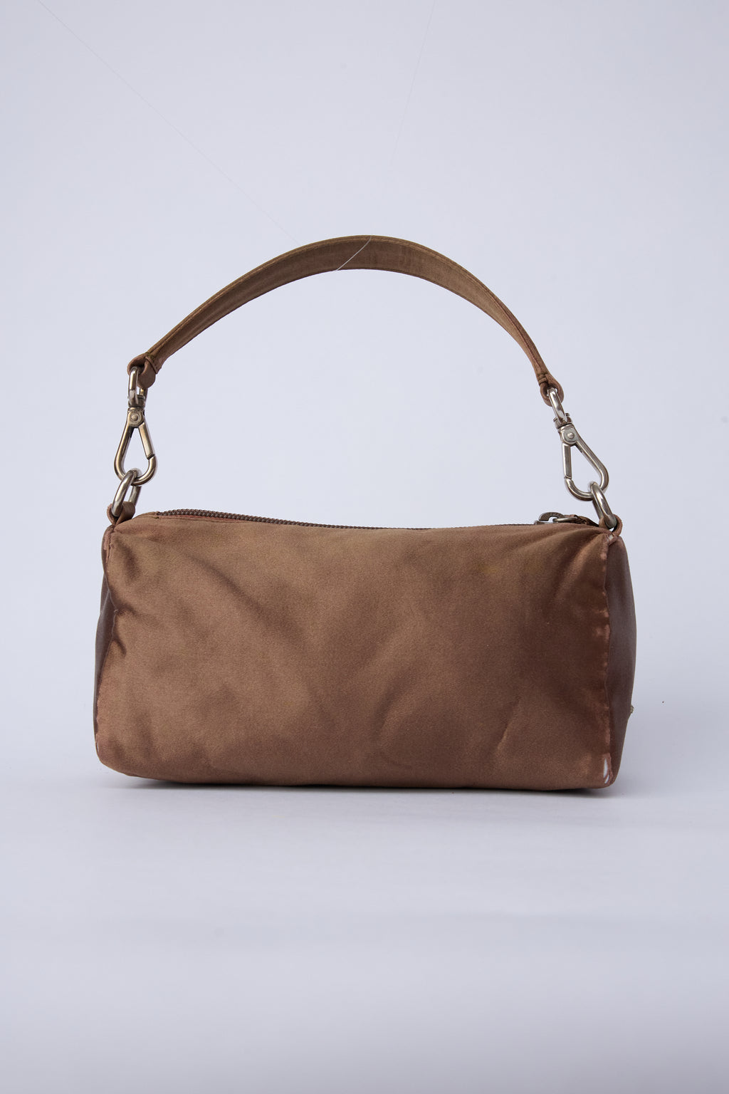 PRADA BROWN SATIN MINI POCHETTE