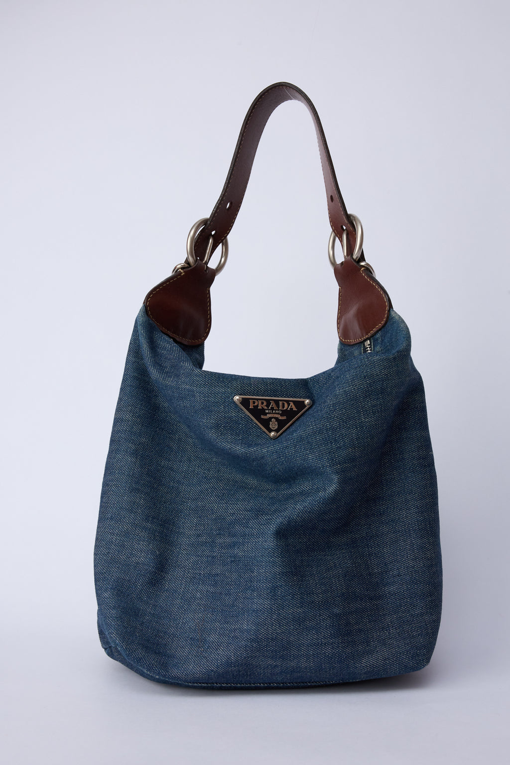 PRADA DENIM BUCKET BAG