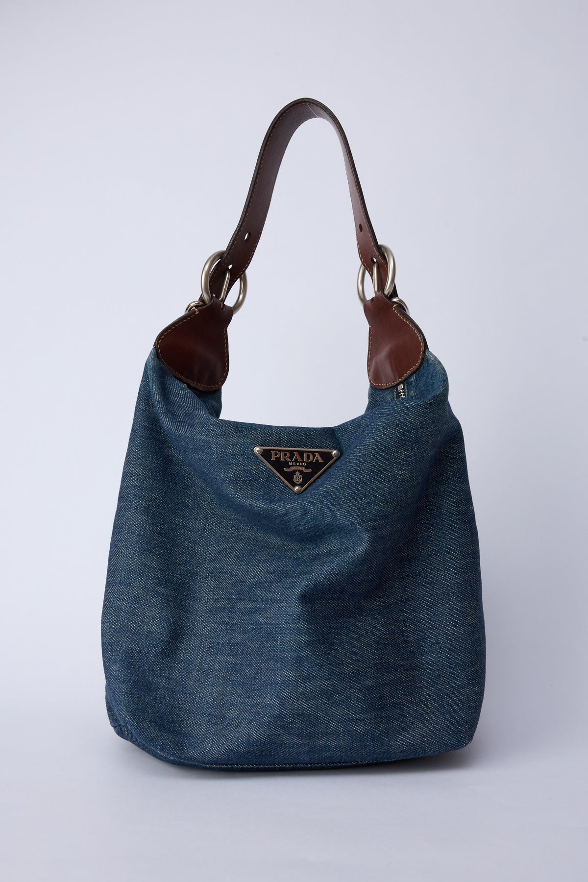 PRADA DENIM BUCKET BAG