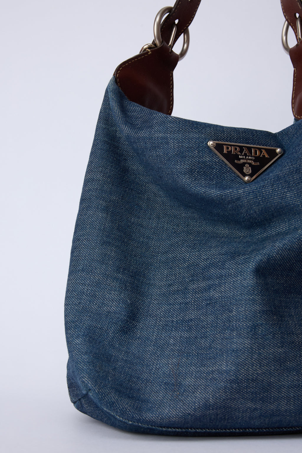 PRADA DENIM BUCKET BAG