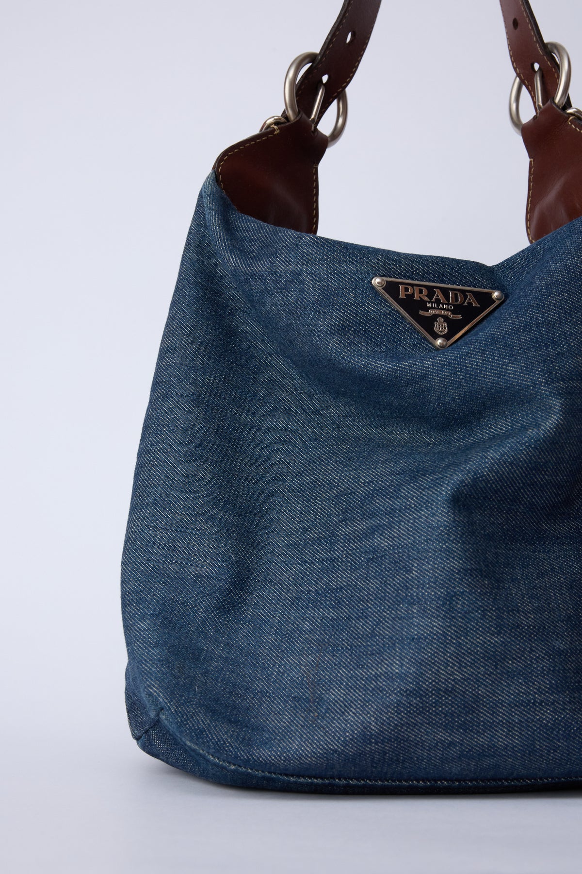 PRADA DENIM BUCKET BAG
