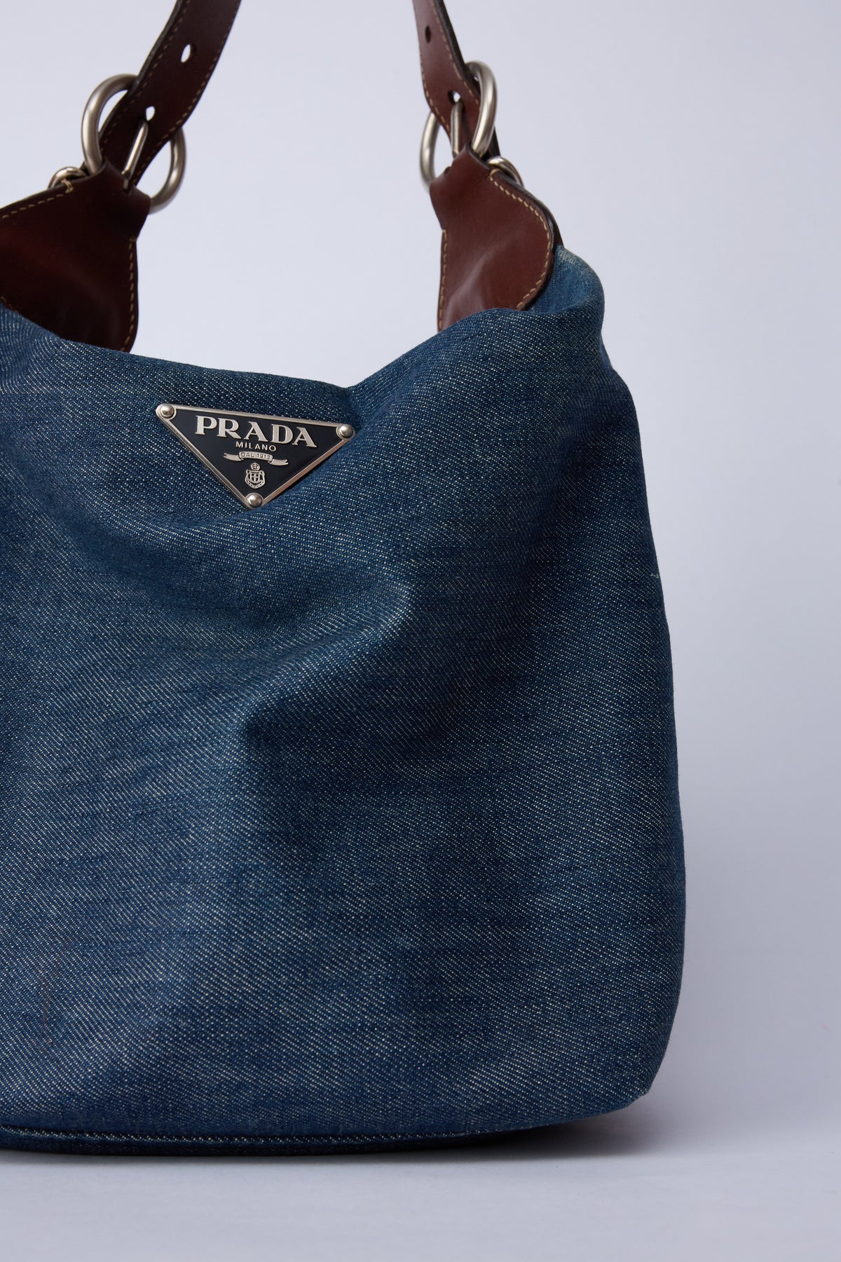 PRADA DENIM BUCKET BAG