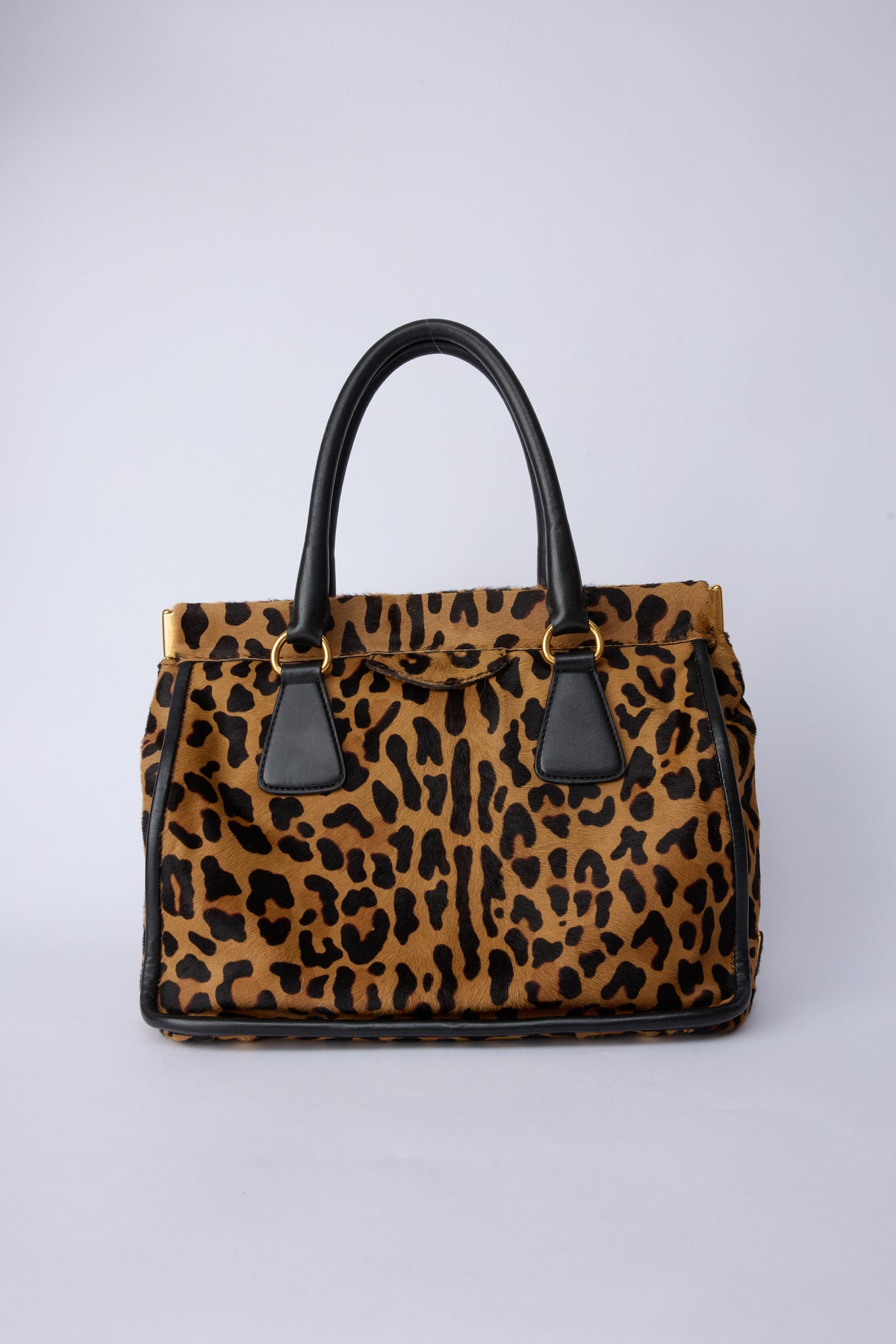 PRADA ANIMAL-PRINT PONY HAIR CAVALLINO TOP HANDLE BAG