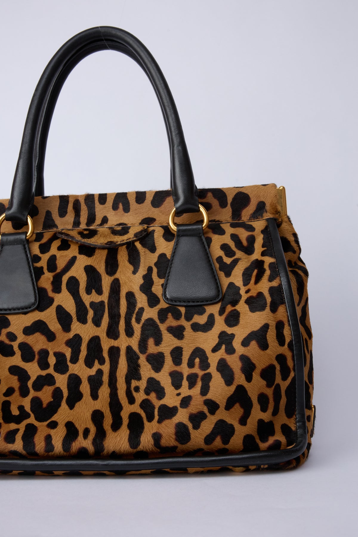 PRADA ANIMAL-PRINT PONY HAIR CAVALLINO TOP HANDLE BAG