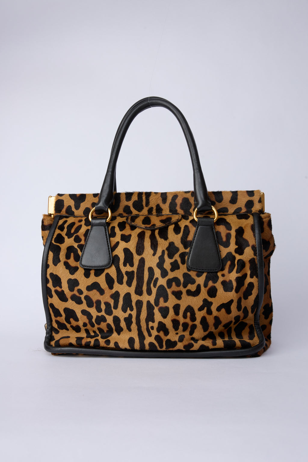 PRADA ANIMAL-PRINT PONY HAIR CAVALLINO TOP HANDLE BAG