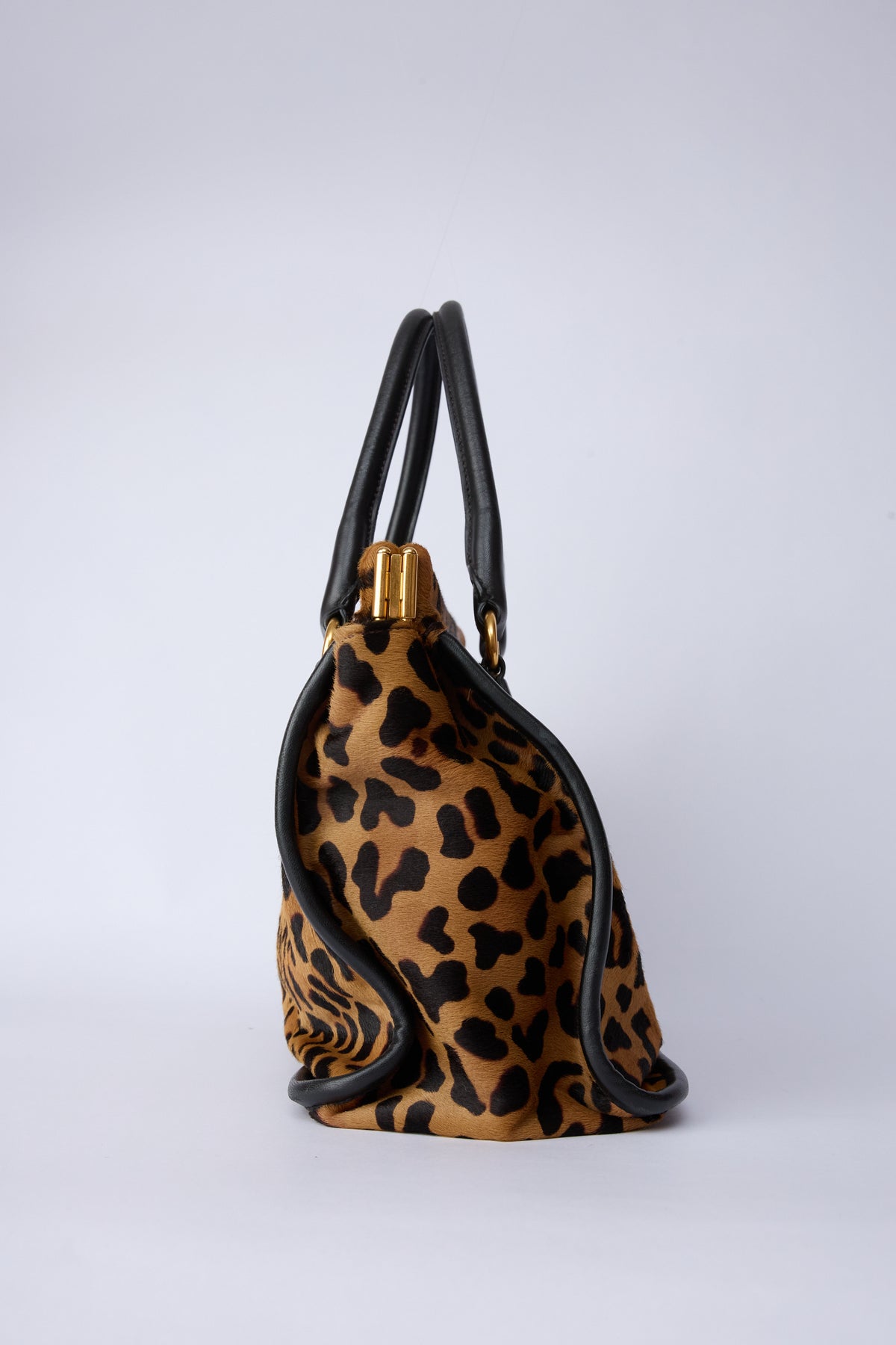 PRADA ANIMAL-PRINT PONY HAIR CAVALLINO TOP HANDLE BAG