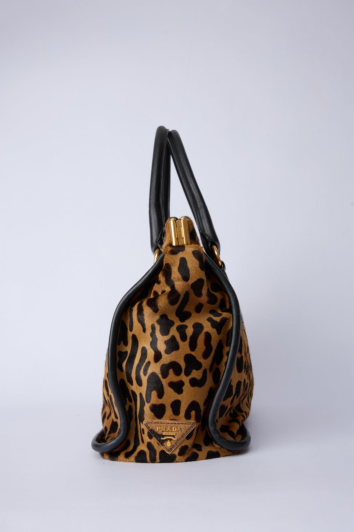 PRADA ANIMAL-PRINT PONY HAIR CAVALLINO TOP HANDLE BAG