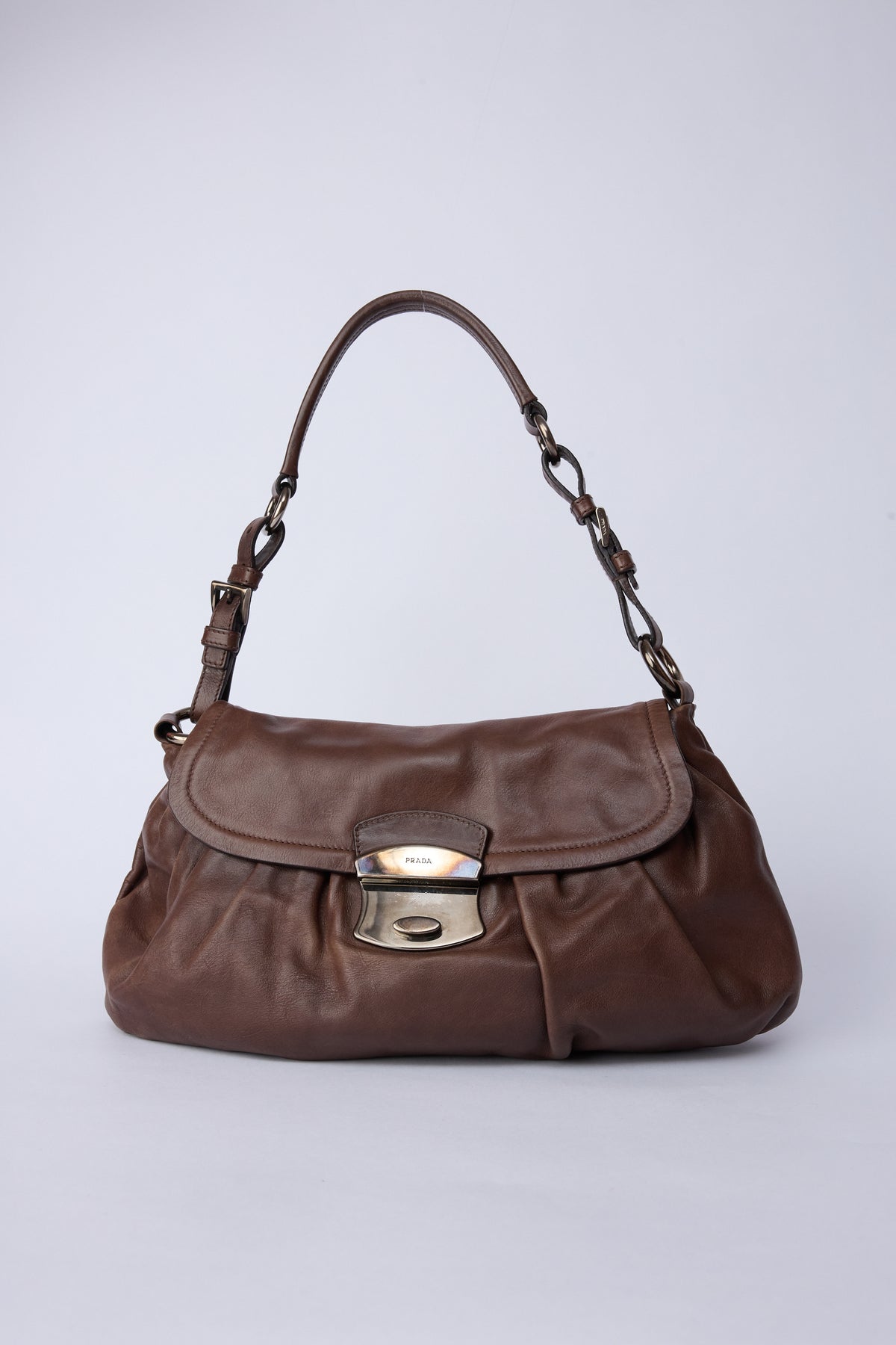 PRADA BROWN NAPPA BAG
