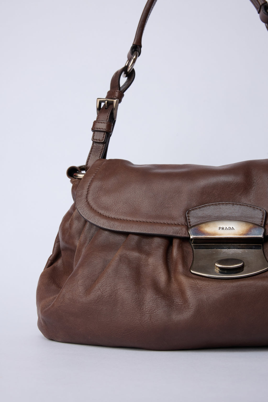 PRADA BROWN NAPPA BAG