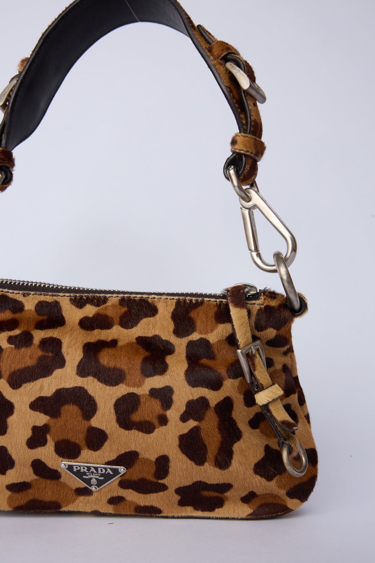 PRADA ANIMAL-PRINT PONY HAIR SHOULDER BAG