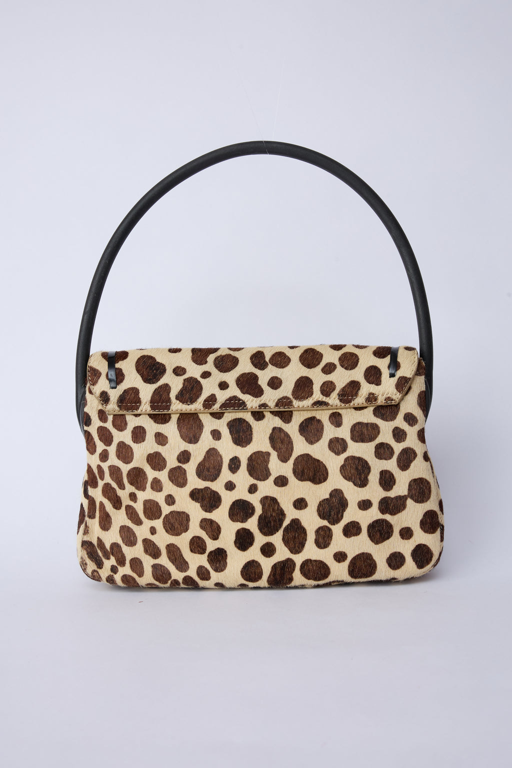MIU MIU SPOTTED PONY HAIR TOP HANDLE BAG