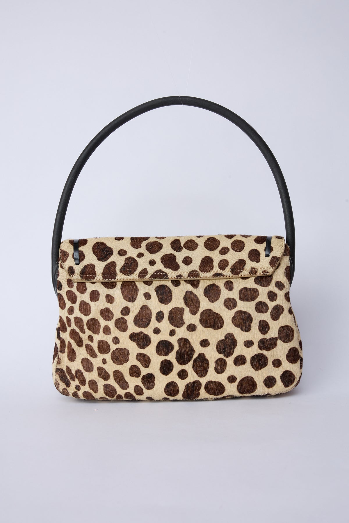 MIU MIU SPOTTED PONY HAIR TOP HANDLE BAG