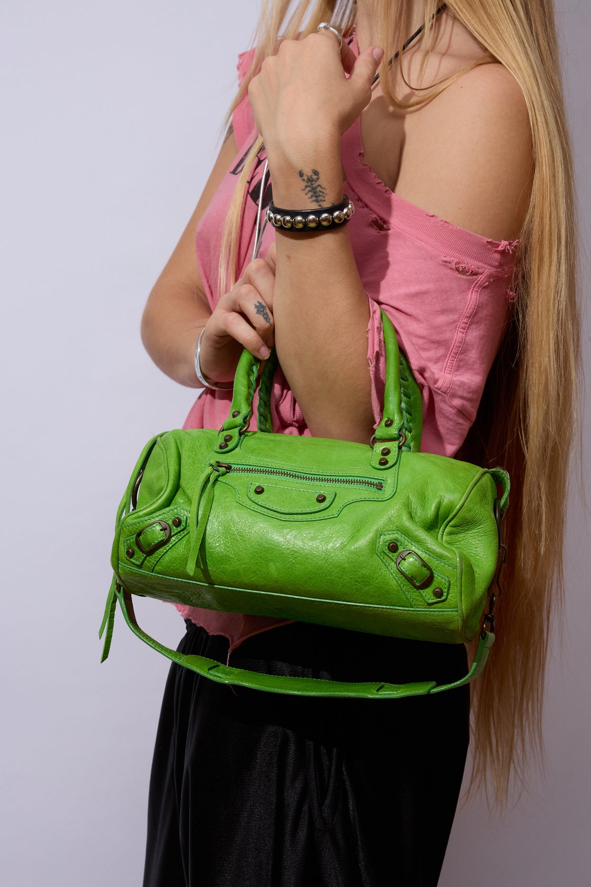 BALENCIAGA APPLE GREEN MINI TWIGGY
