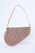 DIOR BROWN OBLIQUE CANVAS SADDLE POCHETTE
