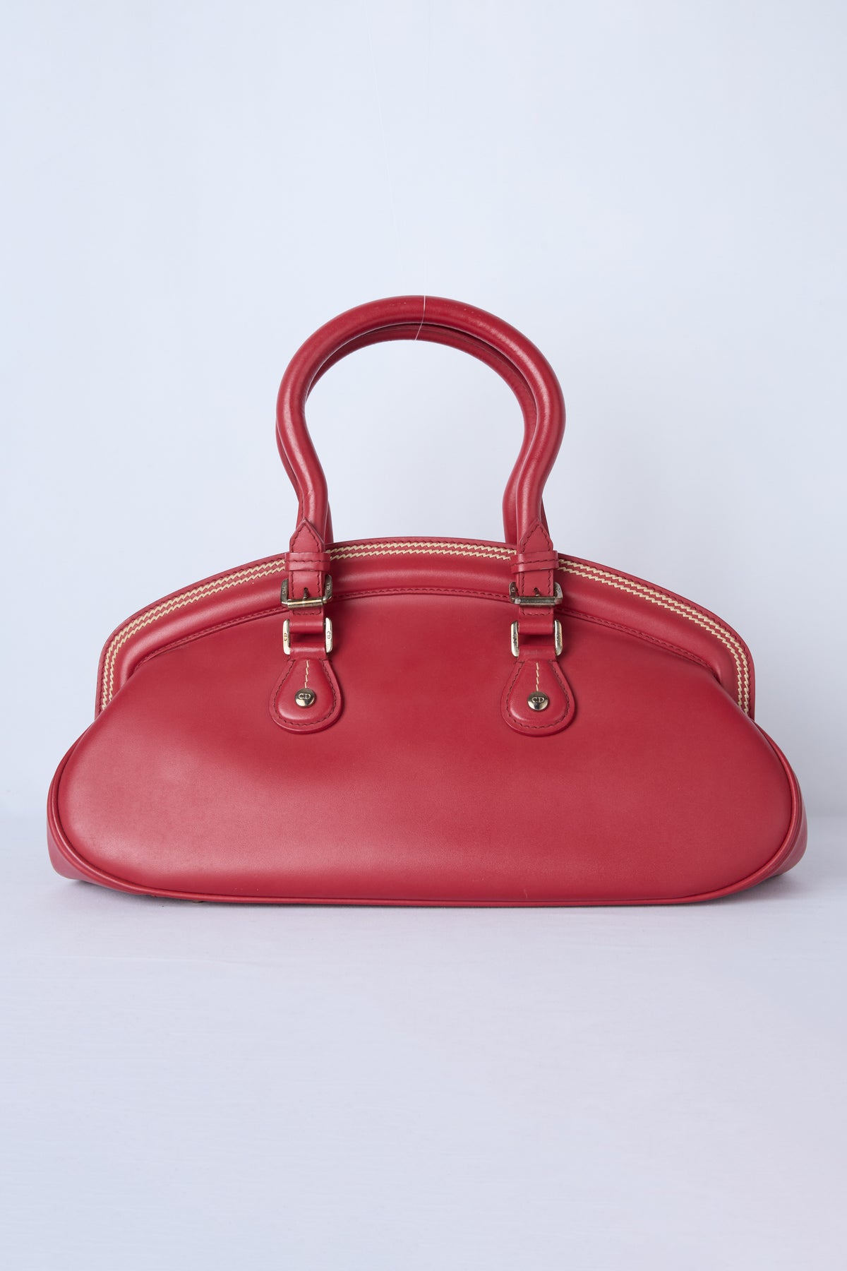 DIOR RED LEATHER DETECTIVE BAG