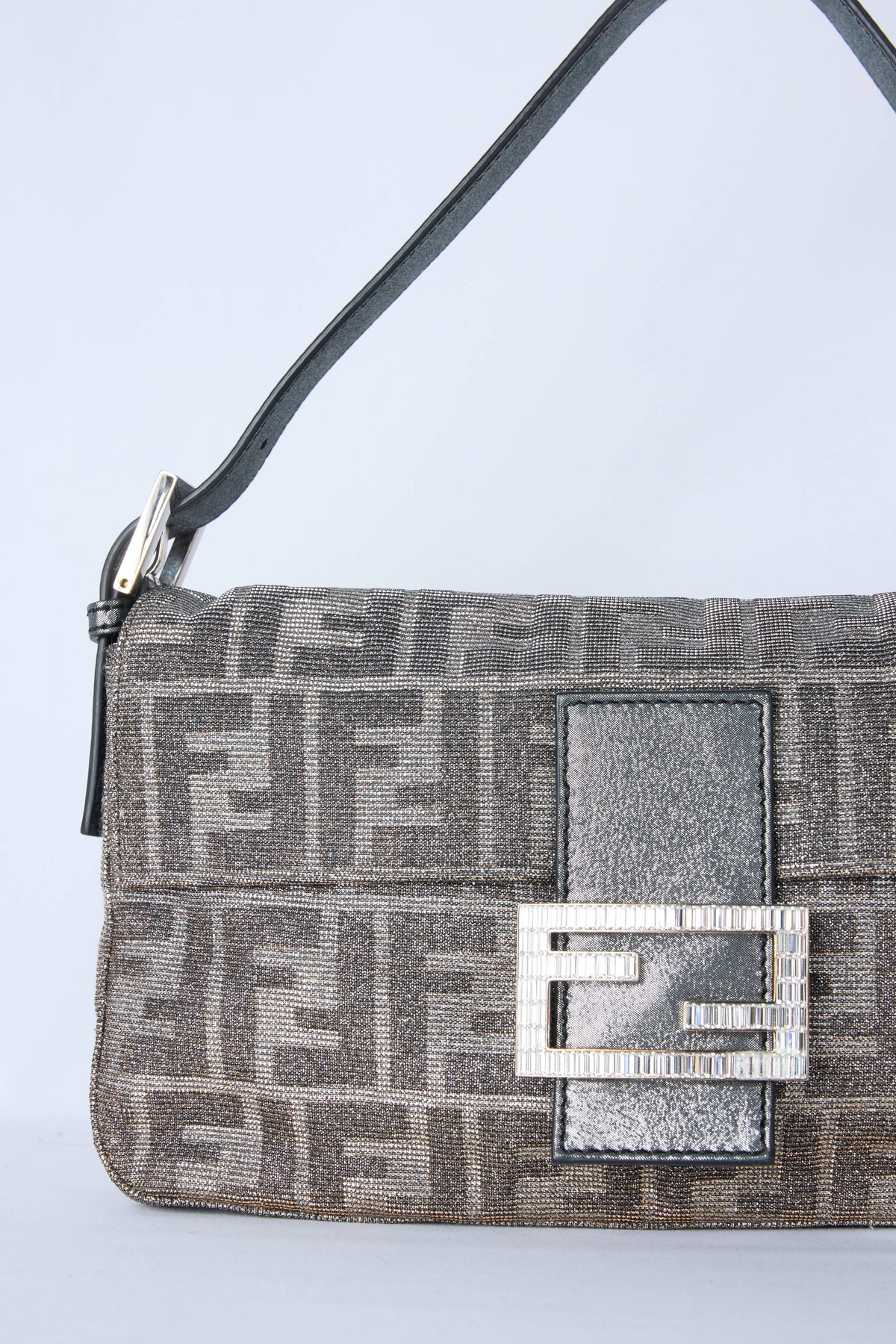 FENDI METALLIC LUREX ZUCCA BAGUETTE