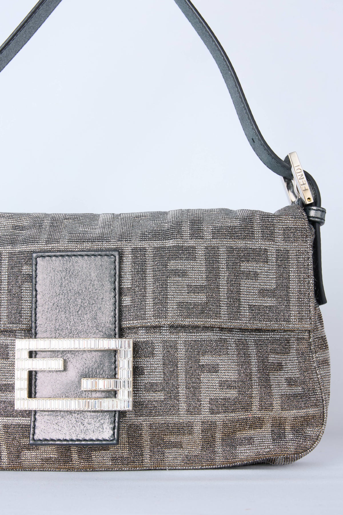 FENDI METALLIC LUREX ZUCCA BAGUETTE