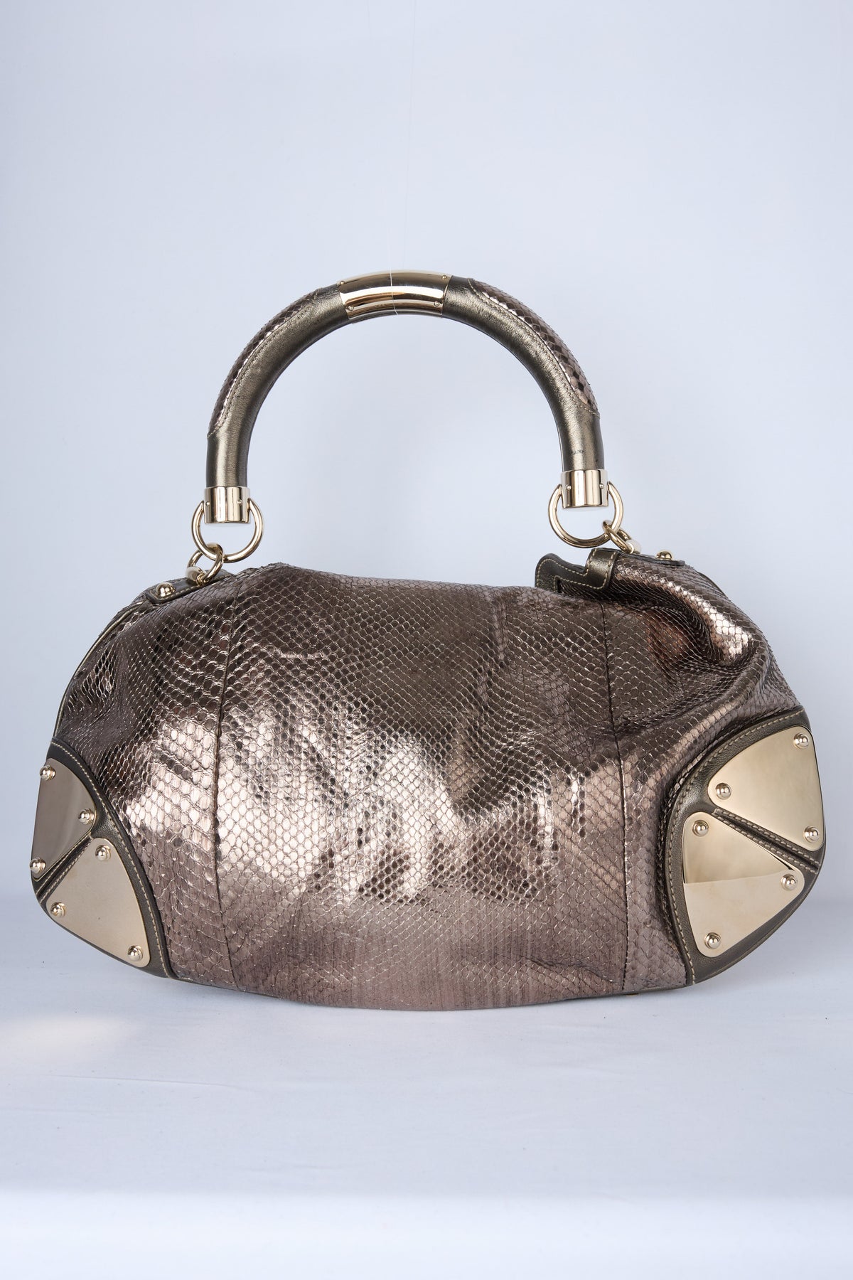GUCCI METALLIC PYTHON BABOUSKA INDY HOBO