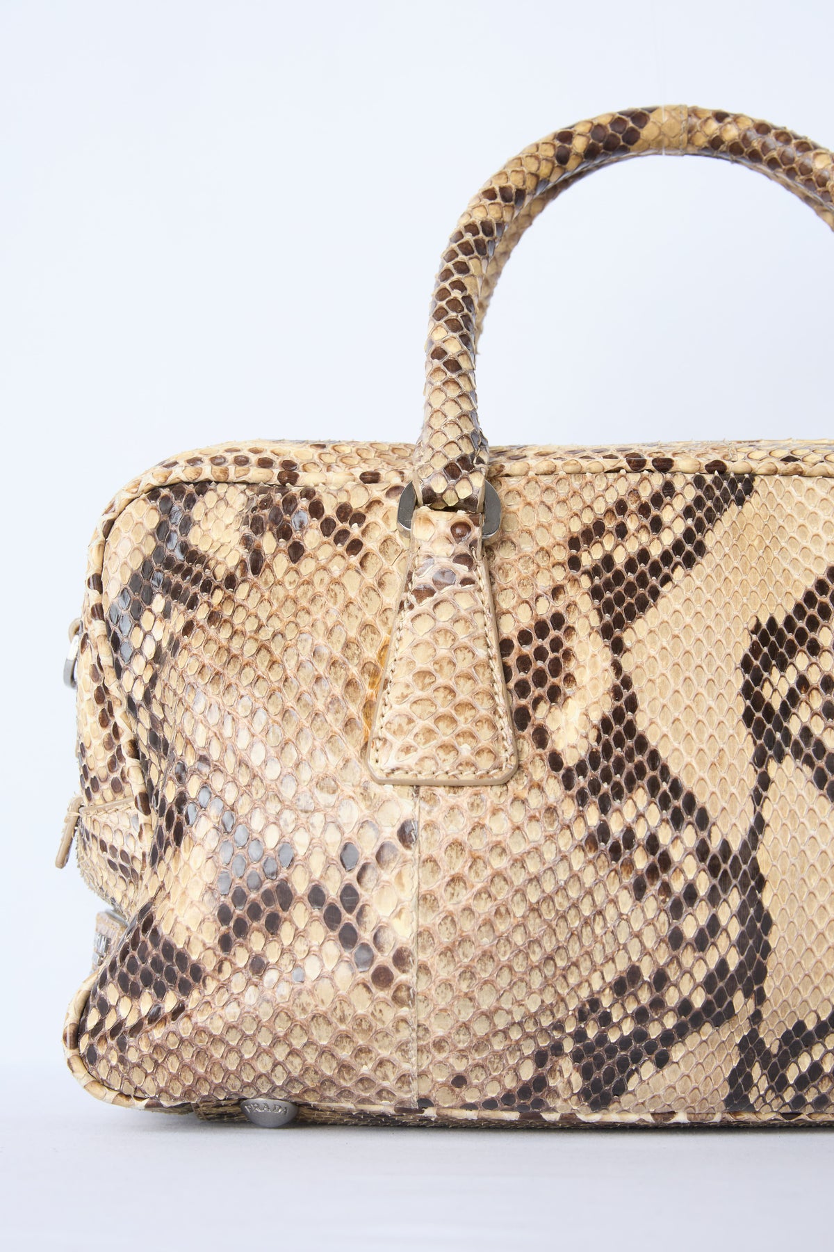 PRADA MINI PYTHON TOP HANDLE BOWLER