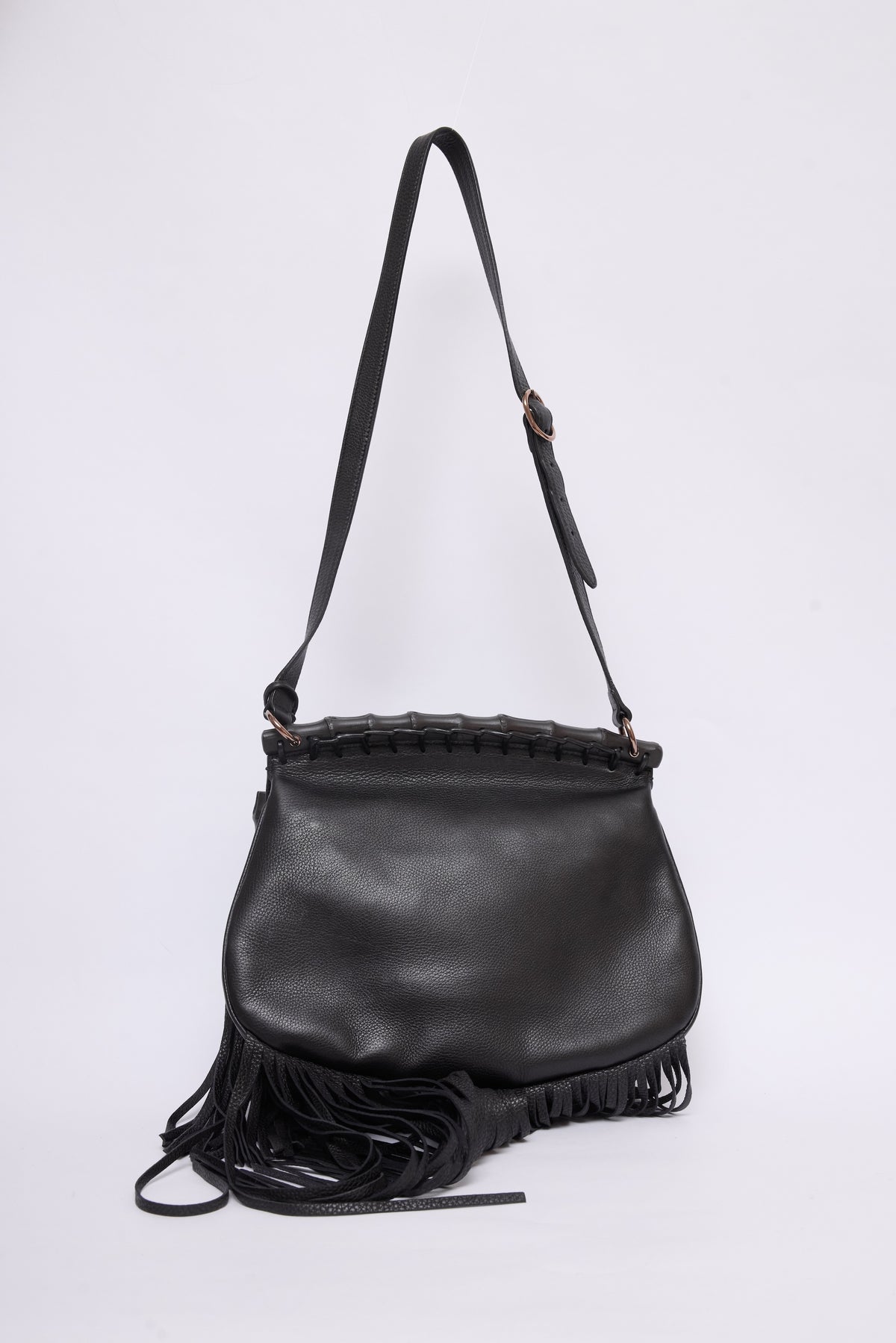 GUCCI SMALL BAMBOO NOUVEAU FRINGE BAG