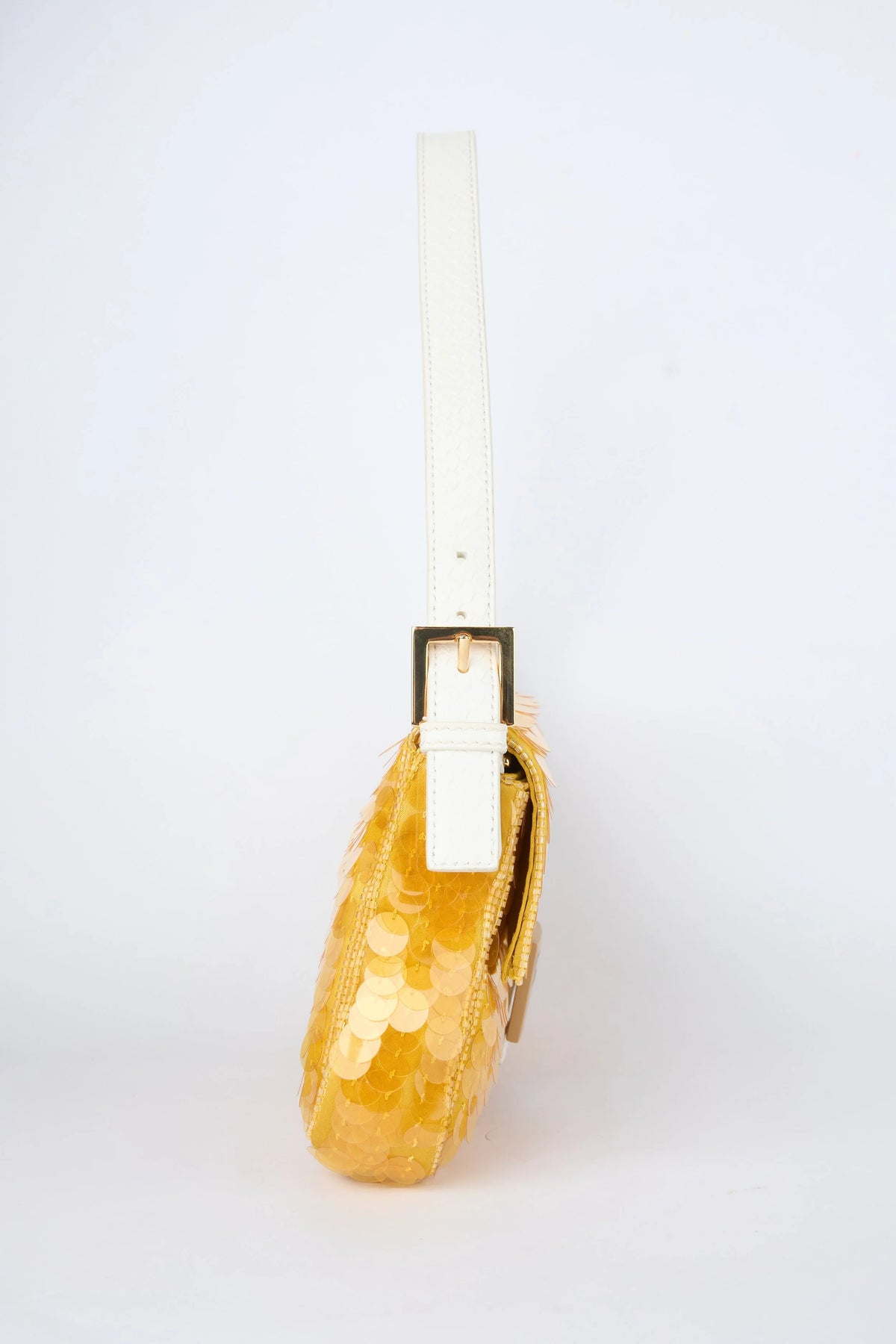 FENDI YELLOW SEQUIN & PYTHON BAGUETTE