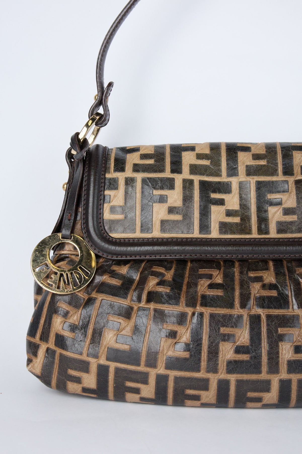 FENDI TOBACCO CANVAS ZUCCA CHEF BAG